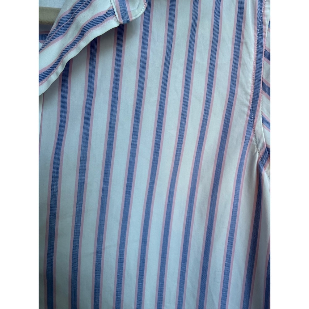 Frank & Eileen Grayson Blue Pink Striped Italian Cotton Button Shirt Size Medium - Picture 6 of 6